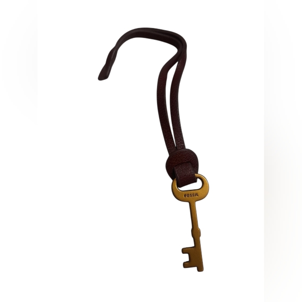 FOSSIL Key Pendant on Leather Strap Bag Charm